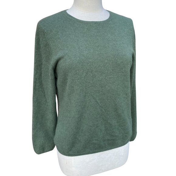 Charter Club 100% Cashmere Sweater Moss Green Old Money Quiet Luxury Capsule-L - Picture 5 of 7